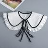 Vintage Woman Shirt False Fake Collar Shawl Girls Adjustable Bowknots Shoulder Wraps Dress Decorative Shirt Detachable Collar