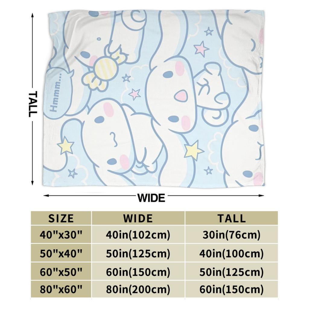 Kawaii Cinnamoroll Fleece Blanket Sanrio Cute Cartoon Dog Vintage Throw Blanket for Home Hotel Sofa 200x150cm Rug Piece