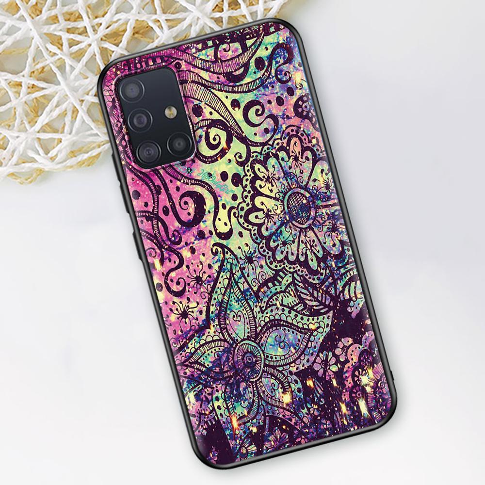 Чехол Мандала Подсолнух Мандала для Samsung Galaxy A51 A12 A21s A71 A52 A31 A32 A02s A72 A11 A41 A22 A01 Черный Мягкий Чехол для Телефона