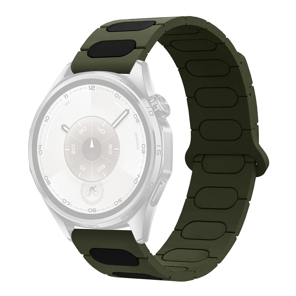Магнитный ремешок 22 мм овального дизайна для Huawei Watch GT 6 Pro 46 мм/Oppo Watch X/X2/4 Pro Силиконовый ремешок для часов Двухцветный