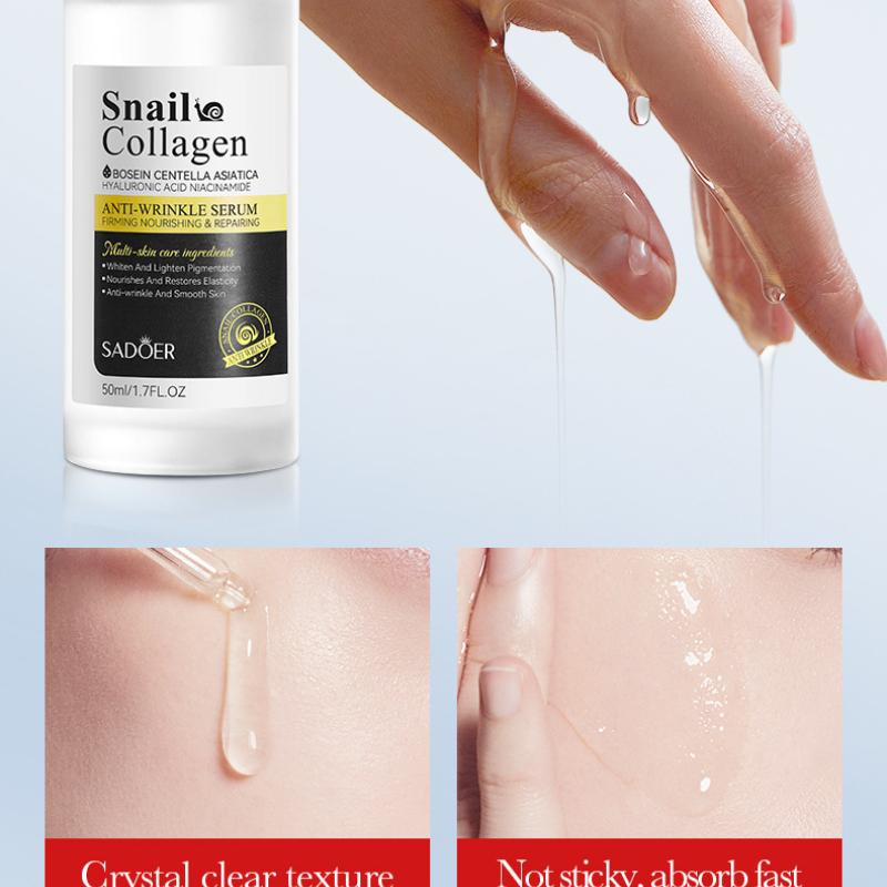 Сыворотка с коллагеном улитки 50 мл SADOER Увлажняющее смягчающее средство против морщин
