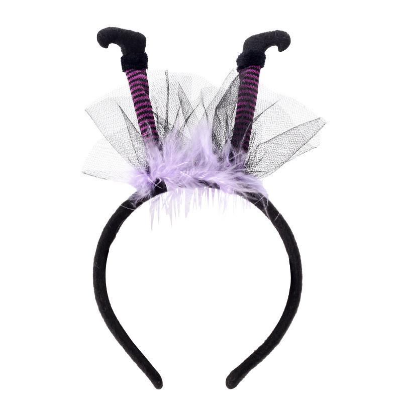 Kid And Adult Halloween Headband With Witch Legs Fabric Construction Suitable For Parties And Gifting