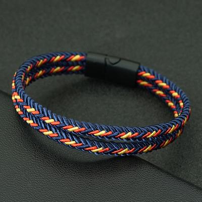 Браслет-шнурок из этнической ткани Grade A для мужчин, двойной слой, 6 цветов, спортивный, впитывающий пот, браслет-манжета, Hombre