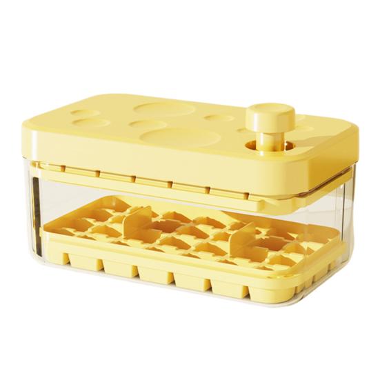 Лоток для кубиков льда с крышкой и контейнером. Большая емкость для льда. Форма для морозильника. Штабелируемая. Без BPA. Легкосъемная. Ледогенератор для охлаждения напитков, кофе.