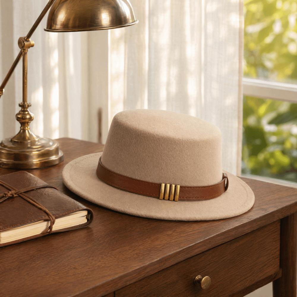 Warm Formal Hat Belt Ornament Opper Hat Trendy Bucket Hat Autumn and Winter