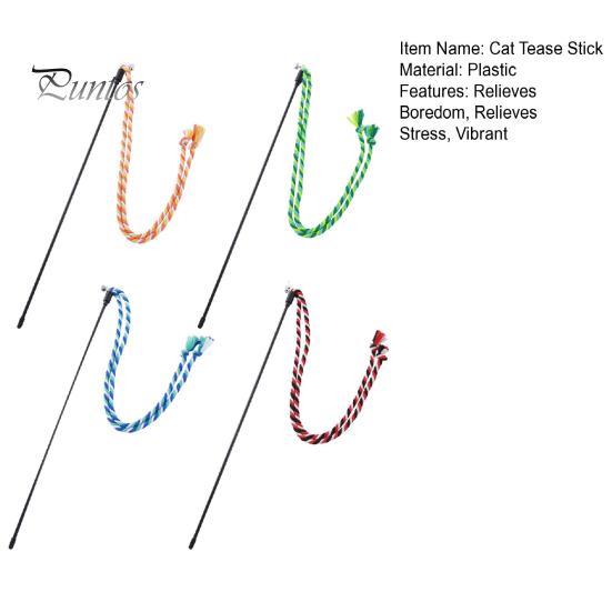 Игрушка-палочка для дразнения кошек, устойчивая к укусам, с колокольчиком. Котенок играет в интерактивные игрушки-дразнилки, плетеные вручную из хлопковой веревки, аксессуары для домашних животных.