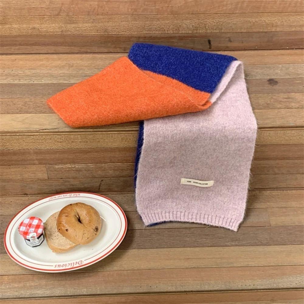 Striped Knitted Scarves Korean Style Neckerchief Shawl New Wool Scarf L Women