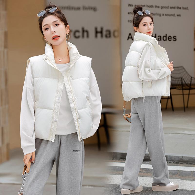 Stand-up collar spot winter new women's clothing European and American style street fashion casual leather cotton clothing vest jacket