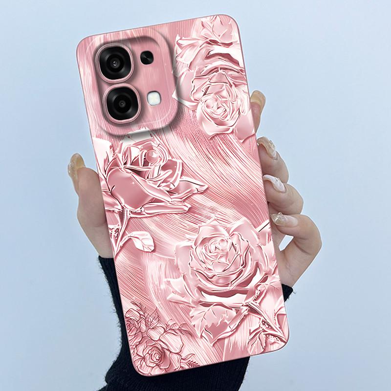 Чехол для Oppo A6 Pro 5G 4G Модный Минимализм Масляная Живопись Цветочный Силиконовый Мягкий Корпус Телефона Новый Дизайн Ударопрочная Задняя Крышка