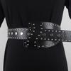 Harajuku Rivet Waistband Y2K PU Leather Belt Fashion Wide Waistband  Clothing Accessories