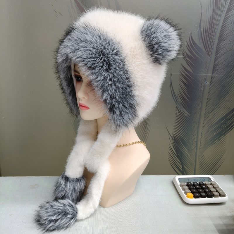 Bear Hat Winter Warm Scarf Hooded Integrated Head Hat Cycling Cold Protection Ear Protection Cute Plush Hat