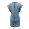 Women Casual Summer Sexy Round Neck Short Sleeve Slimming Loose Denim Dress