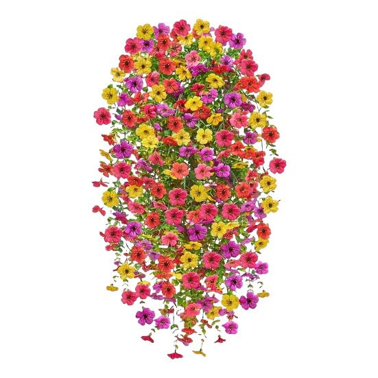 1/4 шт. Подвесной искусственный цветок фиалки, Устойчивый к УФ-лучам, Искусственный шелковый цветок