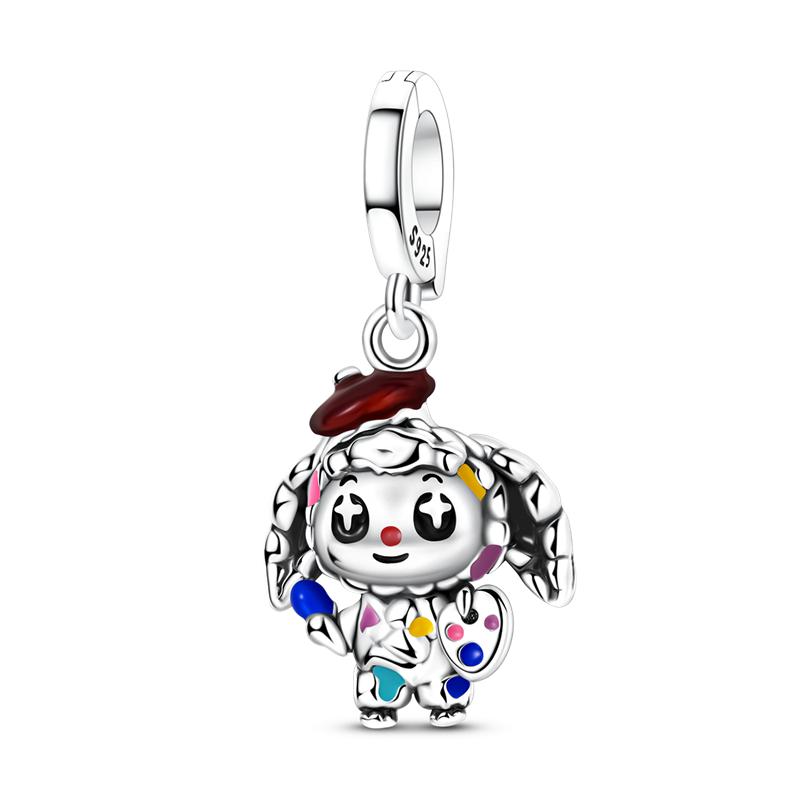 925 Silver Cartoon Doll Theme Series Pendants Bear Piggy Wizard Dwarf Charms Fit Original Bracelet Necklace Jewelry