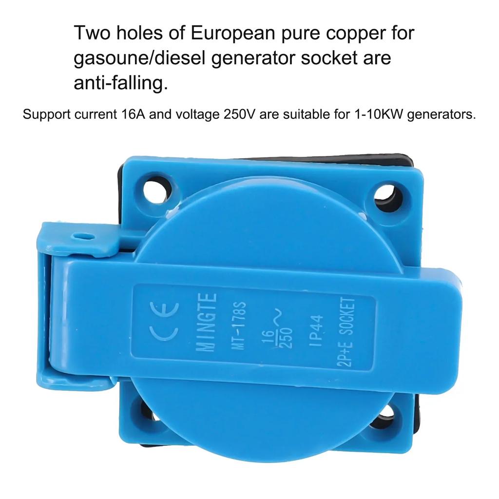 Вспомогательная розетка 220 В, медная европейская вилка для генератора мощностью 1-10 кВт, длительный срок службы, стойкость к окислению