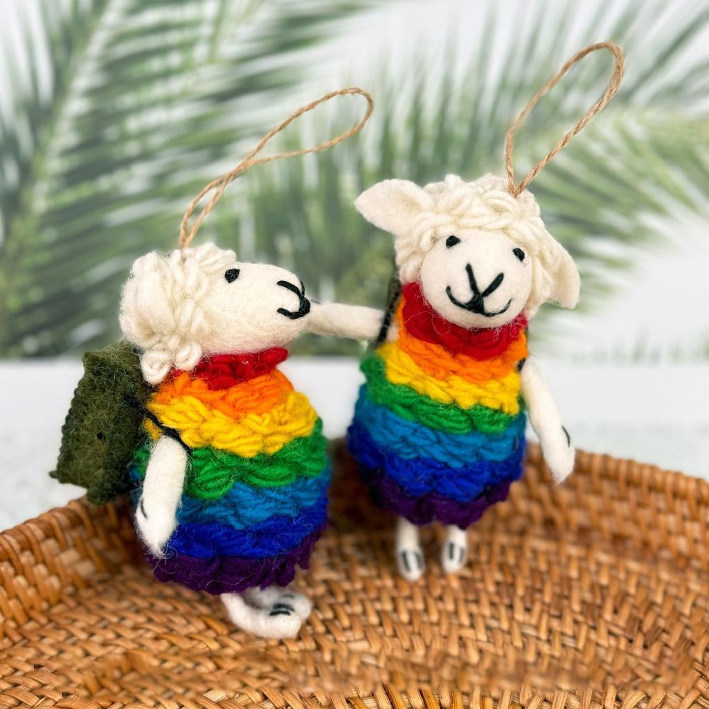 Милый овечка с цветами в сумке подвеска ручной работы из шерсти автомобильный брелок для ключей пара подарок на день рождения