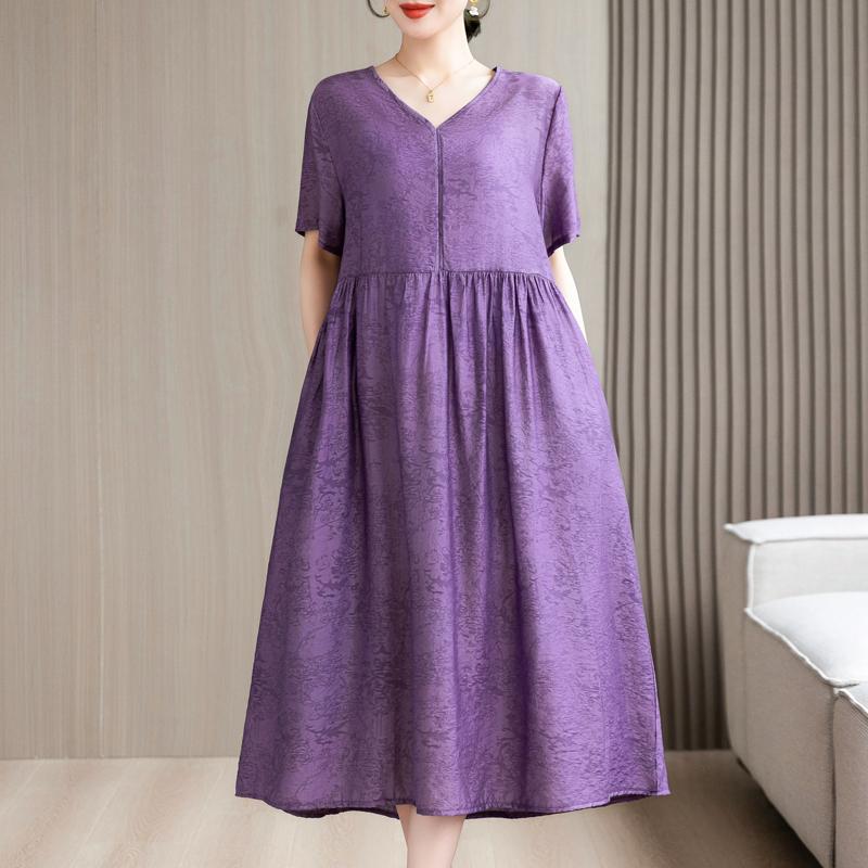 Элегантные платья для женщин, повседневные летние длинные платья больших размеров с короткими рукавами, женская винтажная женская одежда среднего возраста