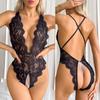 Новое Сексуальное Нижнее Белье Женское Кружевное Ночное Платье Прозрачный Боди с Открытой Промежностью Глубокий V Без Промежности Эротическая Пижама Горячая Порно Куколка