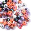 10pcs/lot Halloween Series Printed Beads Colorful Loose Round Heart Shape Acrylic Beads For DIY Charms Bracelet Necklace Jewelry