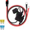 Dual Positive/Negative ATC Style Fuse Holder 10AWG Wire with Ring Terminals and 45A Connectors for Automotive 2ft/60cm