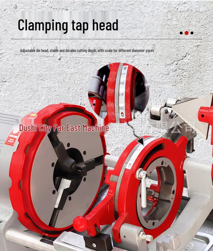 Multifunctional Electric Pipe Threading Machine for 2"-4" Galvanized Water and Steel Pipes