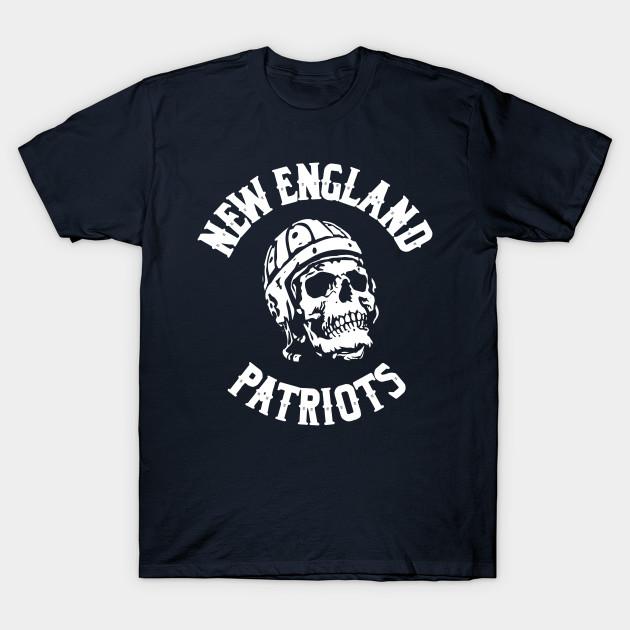Men Black Print T-shirt Patriots Skull No-Cut Heat Transfer Print Cotton Tshirt