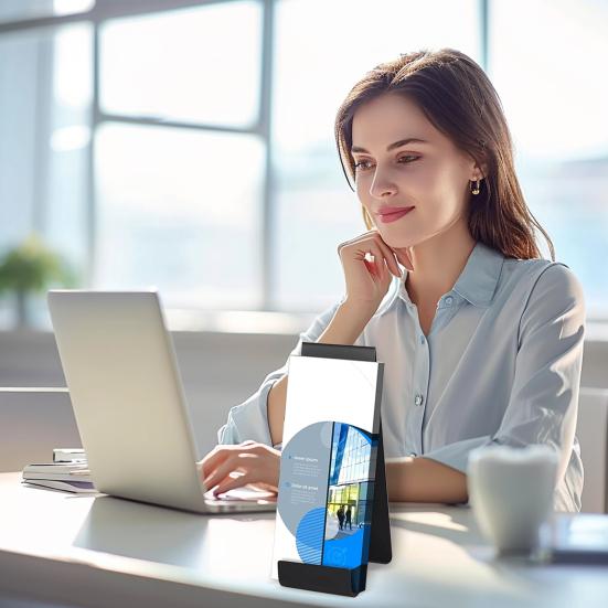 4 шт. металлический держатель для брошюр, настольный, вертикальный, для брошюр, флаеров, органайзер для литературы