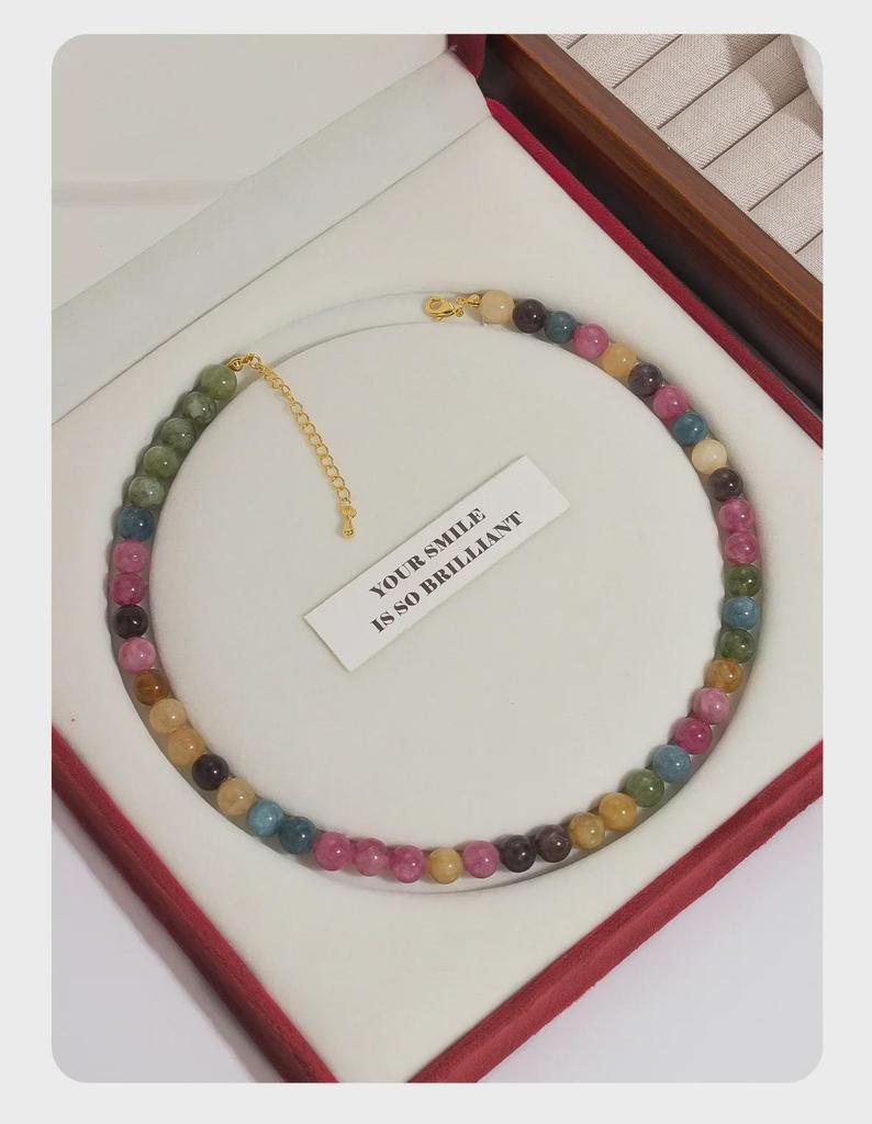 Новое роскошное ожерелье из цветного турмалина в китайском стиле