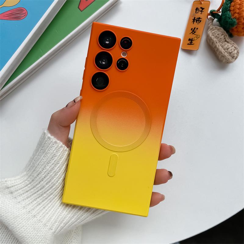 Чехол с магнитным поглощением и градиентом, с пленкой для линз для Samsung S25/S23 Ultra/S24 Plus.