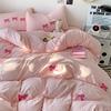 Class A Washed Cotton 4Pcs Set, Solid Color Towel Embroidery 4-Piece Set, Student Dormitory 3Pcs Set, Bed Sheet Quilt Cover, Bed Hat Quilt Cover