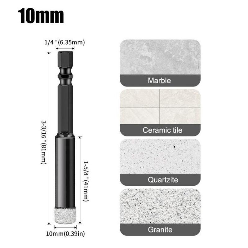 Алмазное сверло с шестигранным хвостовиком, сухое вакуумное сверление, наборы коронок, алмазное сверло для угловой шлифовальной машины, резак для плитки, кольцевая пила, инструменты