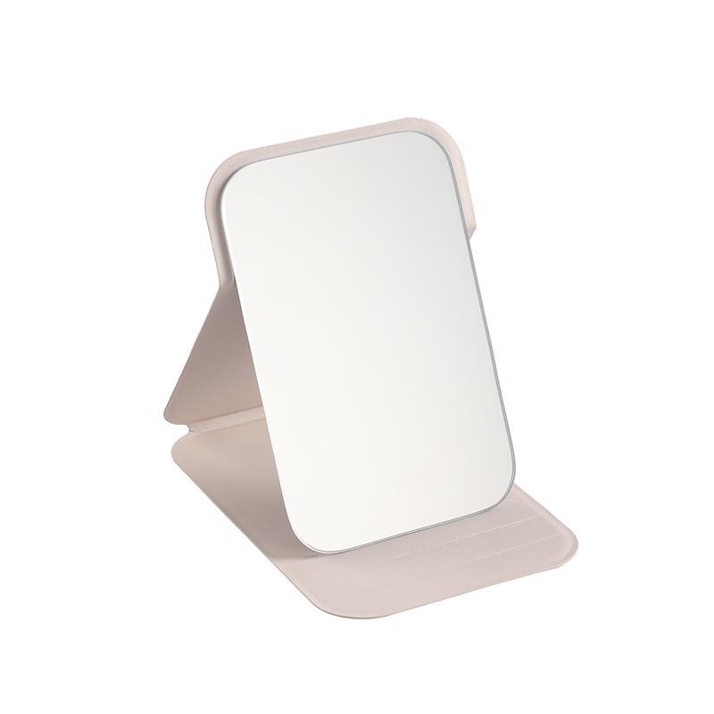 Portable PU Leather Folding Makeup Mirror - Square, Vintage Design In Large, Medium, Small for On-the-Go Beauty and Touch-Ups.