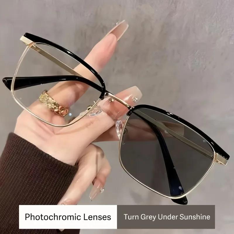 Smart Color Changing Myopia Sunglasses Unisex Photochromic Near Sight Eyeglasses Finished Prescription Minus Glasses Diopter