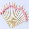Bamboo Cute Toothpicks Disposable Fruit Skewers 100pcs Creative Flower Skewers Fruit Forks