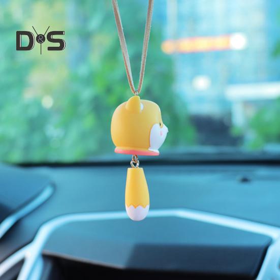 Зеркало заднего вида подвесное украшение в форме милого животного с шнурком легко устанавливается украшение для салона автомобиля