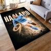 "Football Player Graphic Blue Sports Rug - Non-slip rug suitable for living room and bedroom sofas"