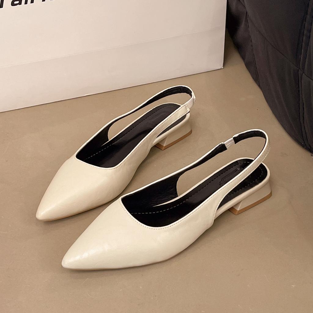 Fashion Luxury Elegant Fashion Patent Leather Pointed Toe Women Pumps Elegant Low Heels Sandals Casual Dress Street Style Shoes