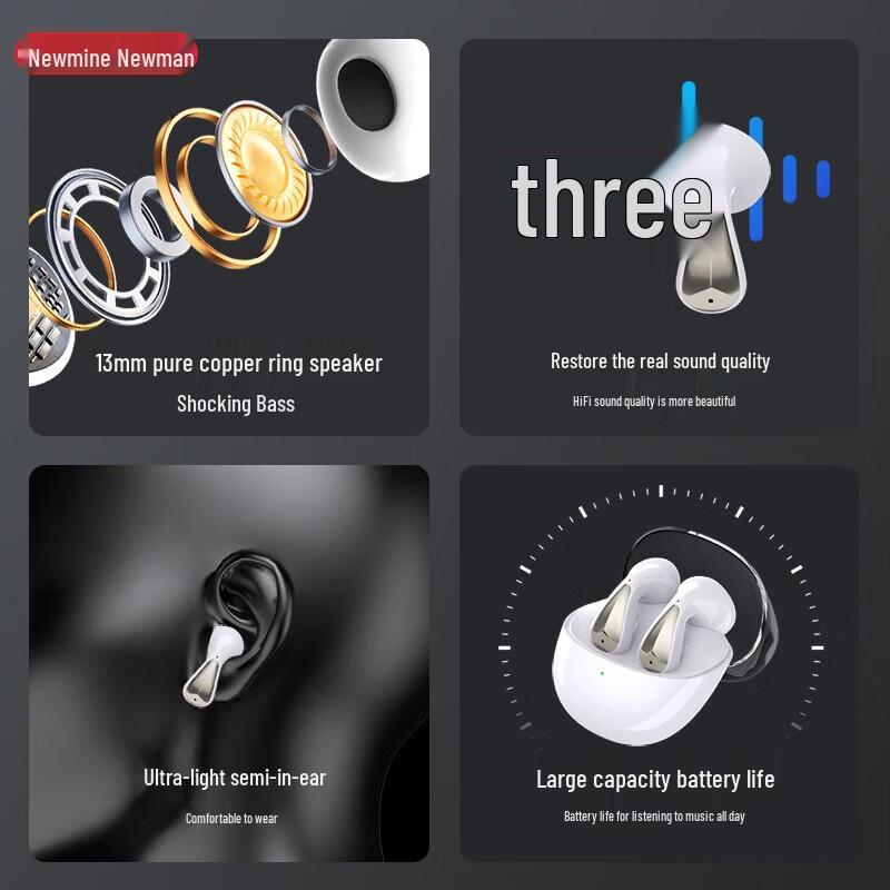 Newman TWS Space Capsule Sports Bluetooth Earbuds