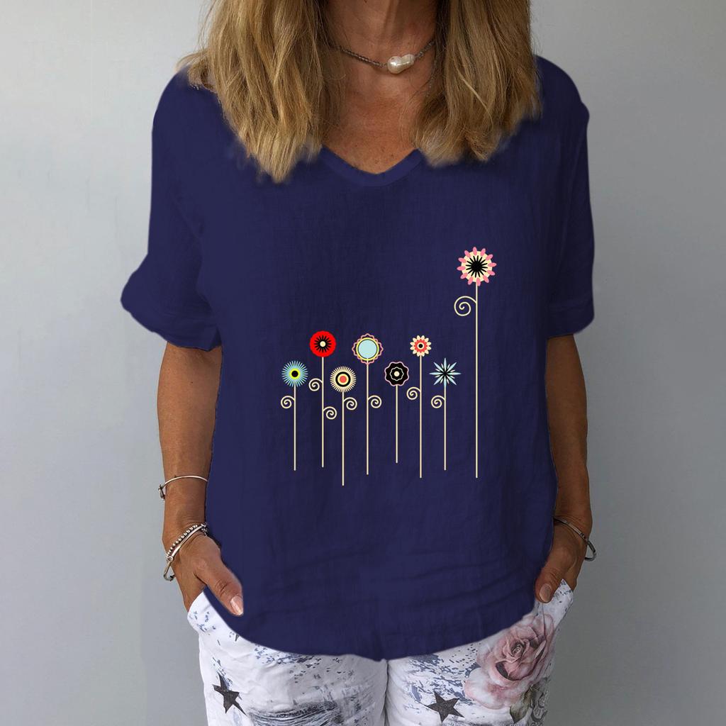 Женские модные повседневные летние блузки и рубашки с коротким рукавом и круглым вырезом