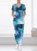 Leopard print print women's V-neck nursing suit, summer new casual suit, light and comfortable