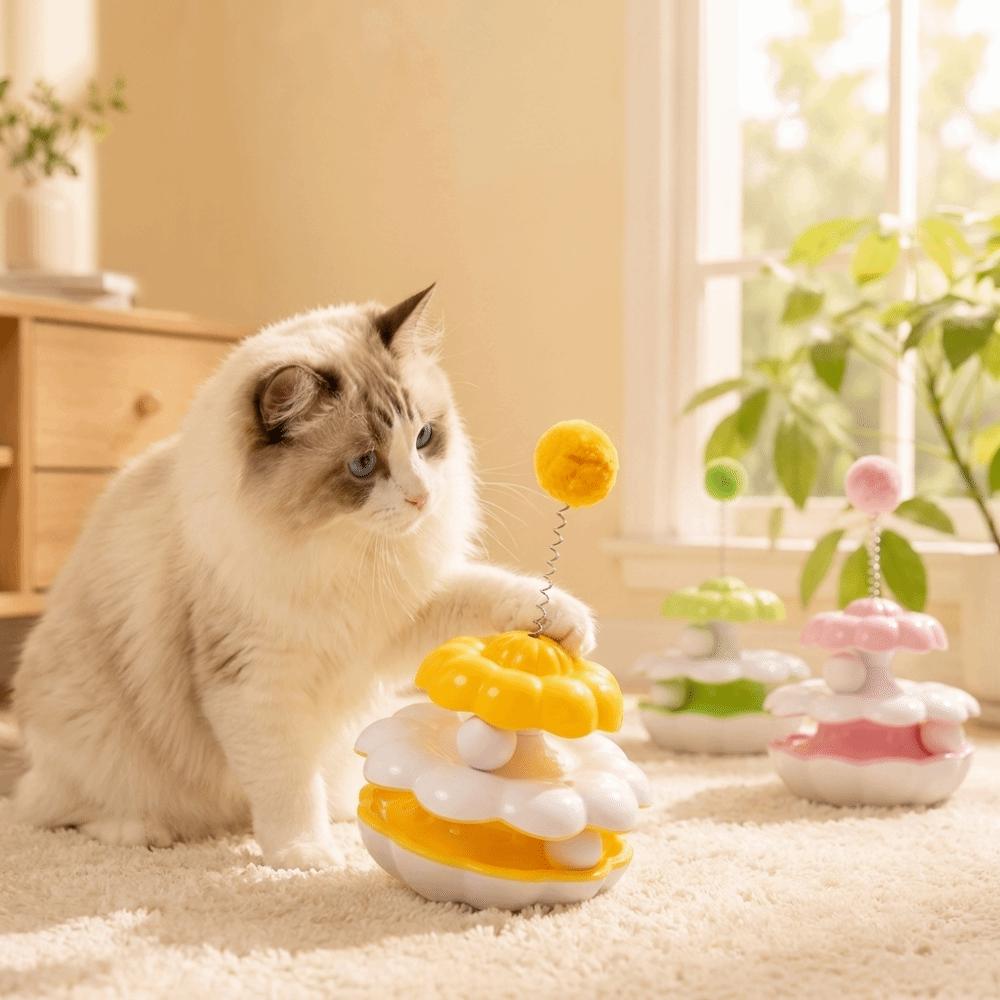 Пружинная игрушка Кошка Игрушка-вертушка Пластиковый опрокидыватель Игрушка для кошки Прочная самоиграющая игрушка для кошки Для дома