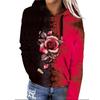 Hot Selling Top Printed Autumn Winter Loose Hooded Sweatshirt Jacket for Women Hoodies Sweatshirts