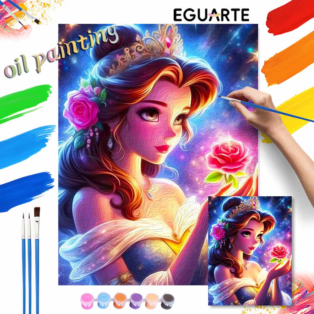 Disney Анимация цифровая масляная живопись Красавица и Чудовище Белль сделай сам ручная роспись раскраска домашний декор настенное искусство подарочные наборы