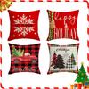 Новая красная праздничная рождественская наволочка для дивана, спальни, с Санта-Клаусом, письмом, снежинкой, рождественская наволочка