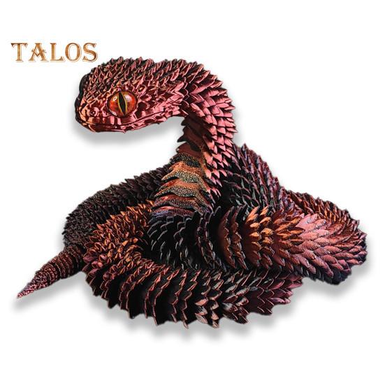 Художественная 3D-печатная фигурка змеи с подвижными суставами для украшения дома