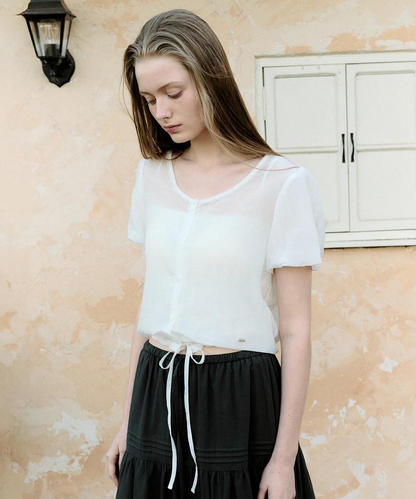 ROLAROLA Ribbon String Blouse White