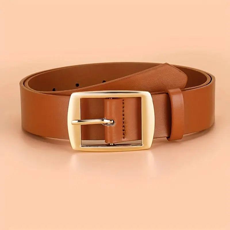 Men's New PU Microfiber Perforated Belt with Needle Buckle, Fashionable and Versatile Women's Casual Belt