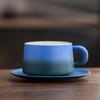 Высококачественный набор из синей и желтой керамики ручной работы: кофейная чашка и блюдце: Идеально для новоселья, свадеб или подарков на новоселье