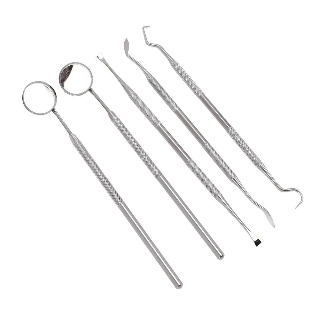 Набор инструментов для ухода за полостью рта, 5 шт., нескользящая ручка из нержавеющей стали для удаления налета для чистки зубов