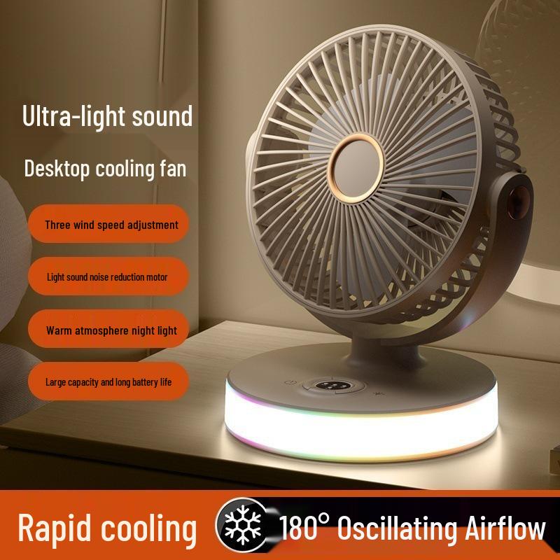 USB Rechargeable Oscillating Fan for Dorm, Office, and Home